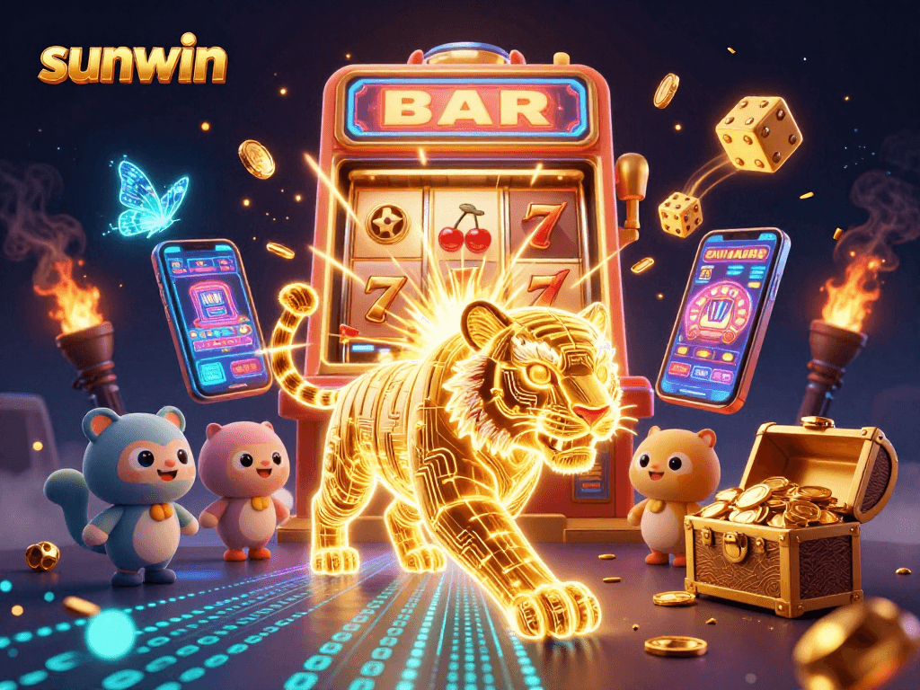 Experience thrilling gameplay at sunwin with a dazzling jackpot explosion amidst golden elements.