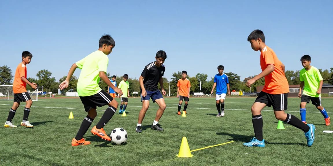 Fußball online kaufen: Jugendliche trainieren mit hochwertigen Bällen.