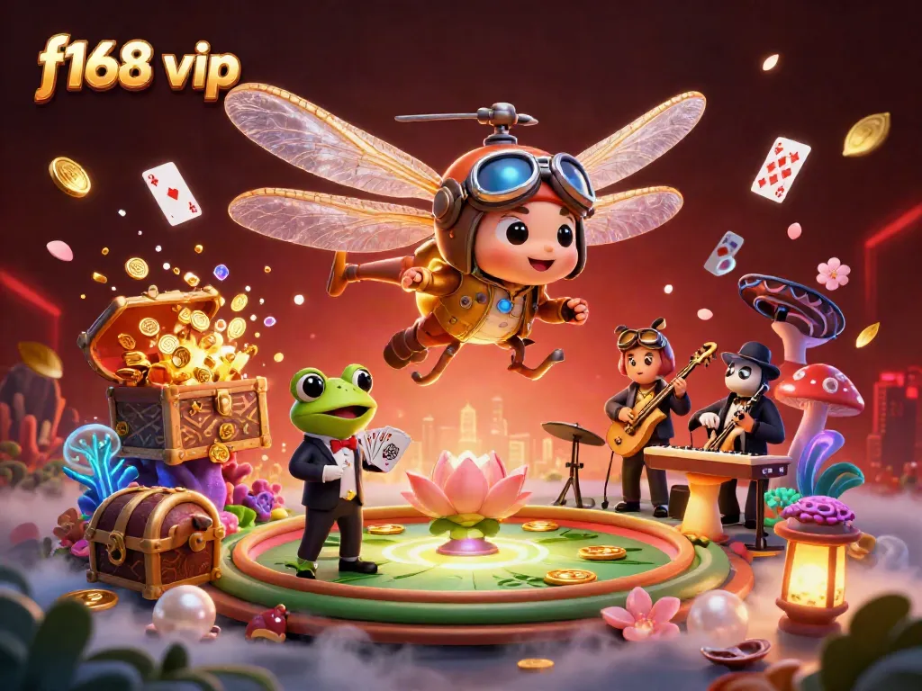 Experience the excitement of f168 vip with vivid characters and casino elements in a dynamic underwater scene.