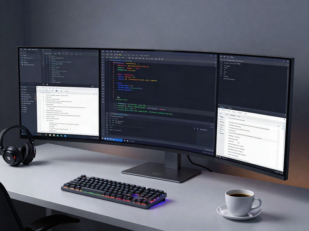 software composition analysis in a modern development workspace featuring advanced coding tools and setups