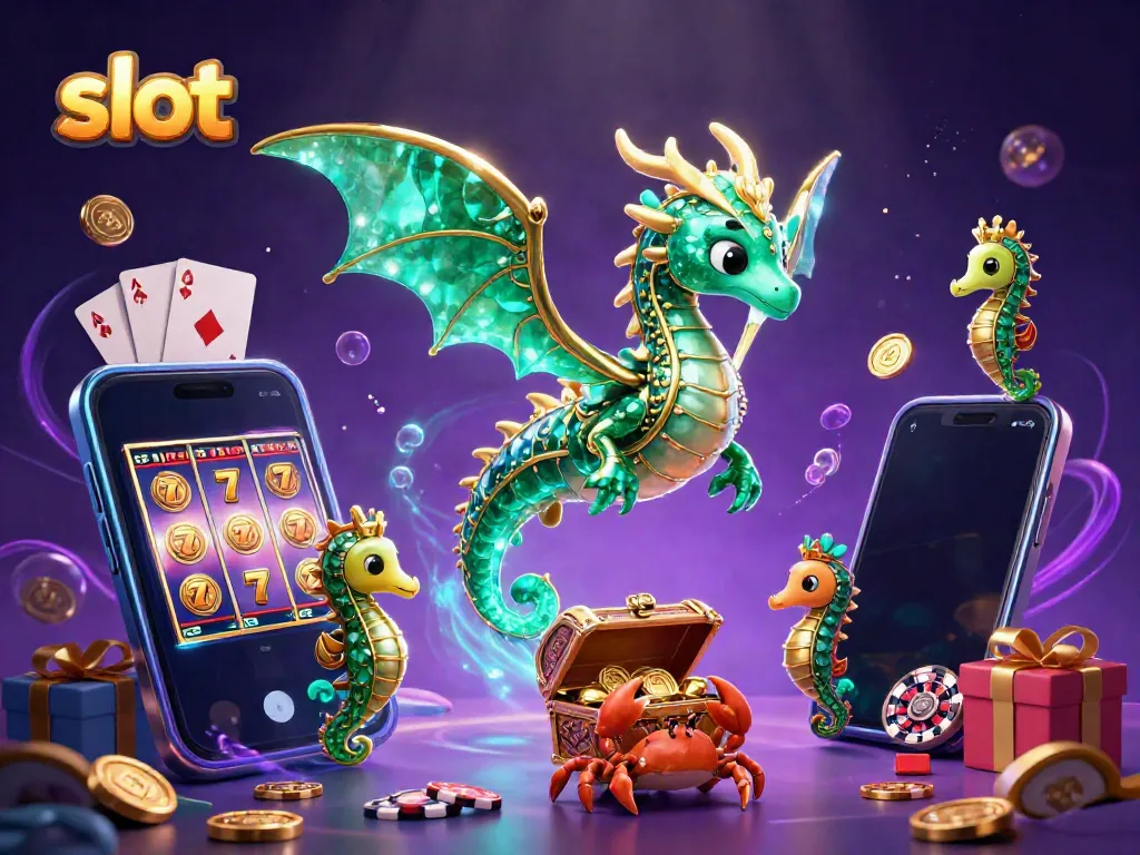 Engage with the vibrant slot game on a 3D smartphone while exploring mythical underwater treasures.