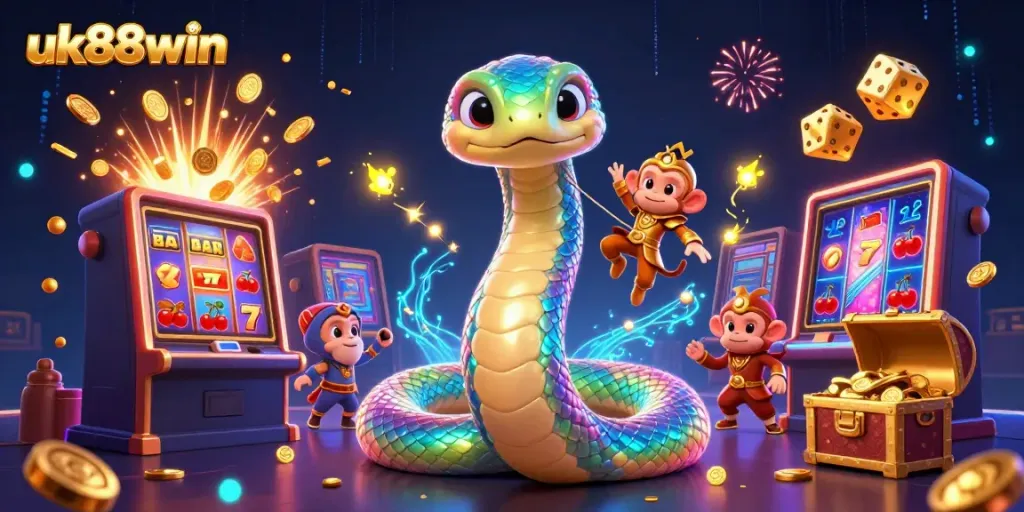 Engage in thrilling gameplay at uk88win with vibrant neon casino action, showcasing jackpot excitement and fun.