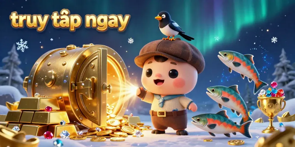 Experience vibrant thrills with truy cập ngay as Nessie and friends celebrate in a dazzling casino treasure scene.