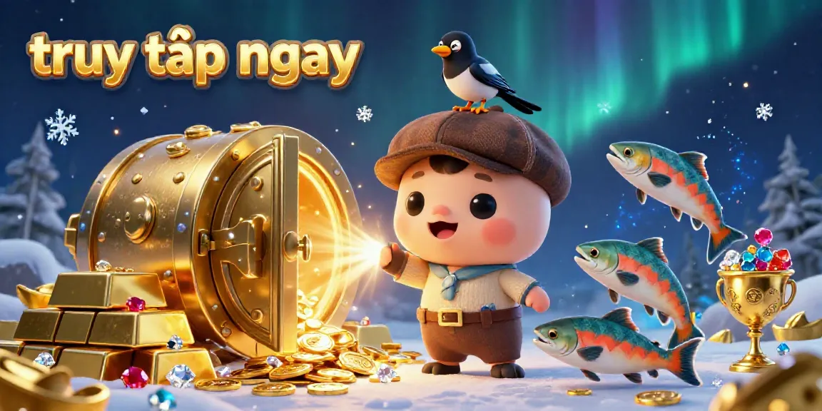 Experience vibrant thrills with truy cập ngay as Nessie and friends celebrate in a dazzling casino treasure scene.