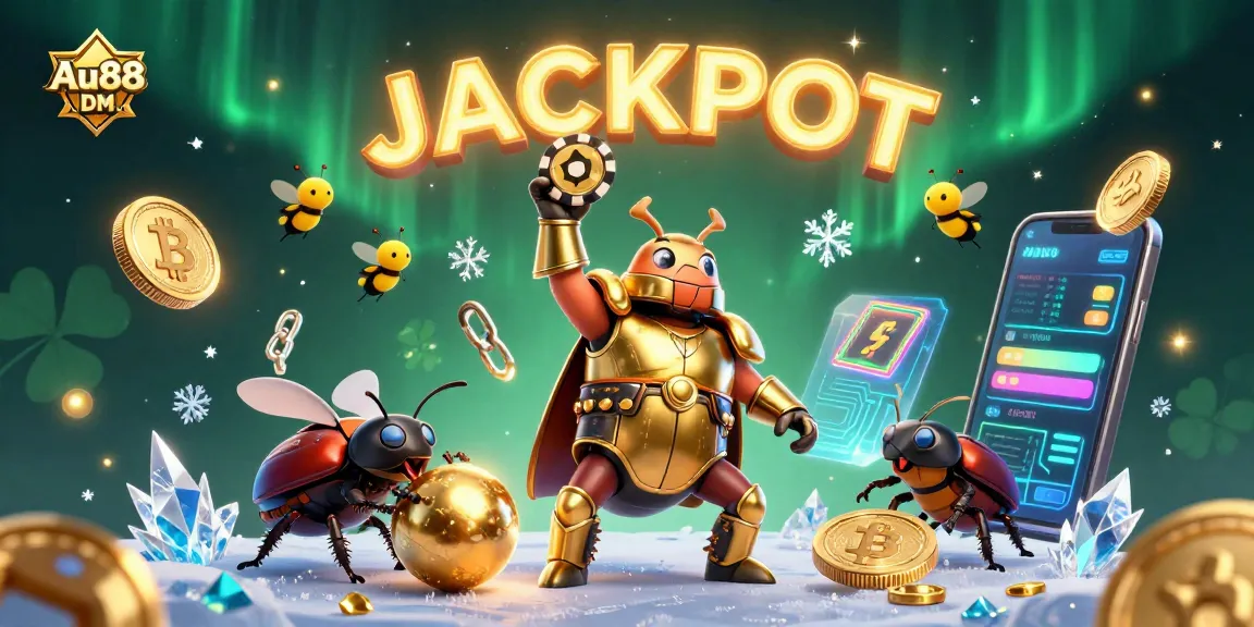 Win big with Au88 DM at this thrilling casino scene featuring characters celebrating the jackpot.