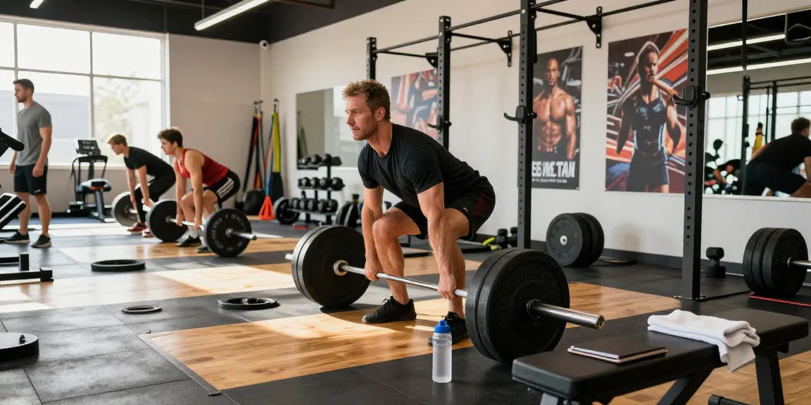 Kraftsportler hebt Gewichte in einem professionellen Fitnessstudio und präsentiert Produkte von Anabolika Shop Deutschland für den Muskelaufbau.
