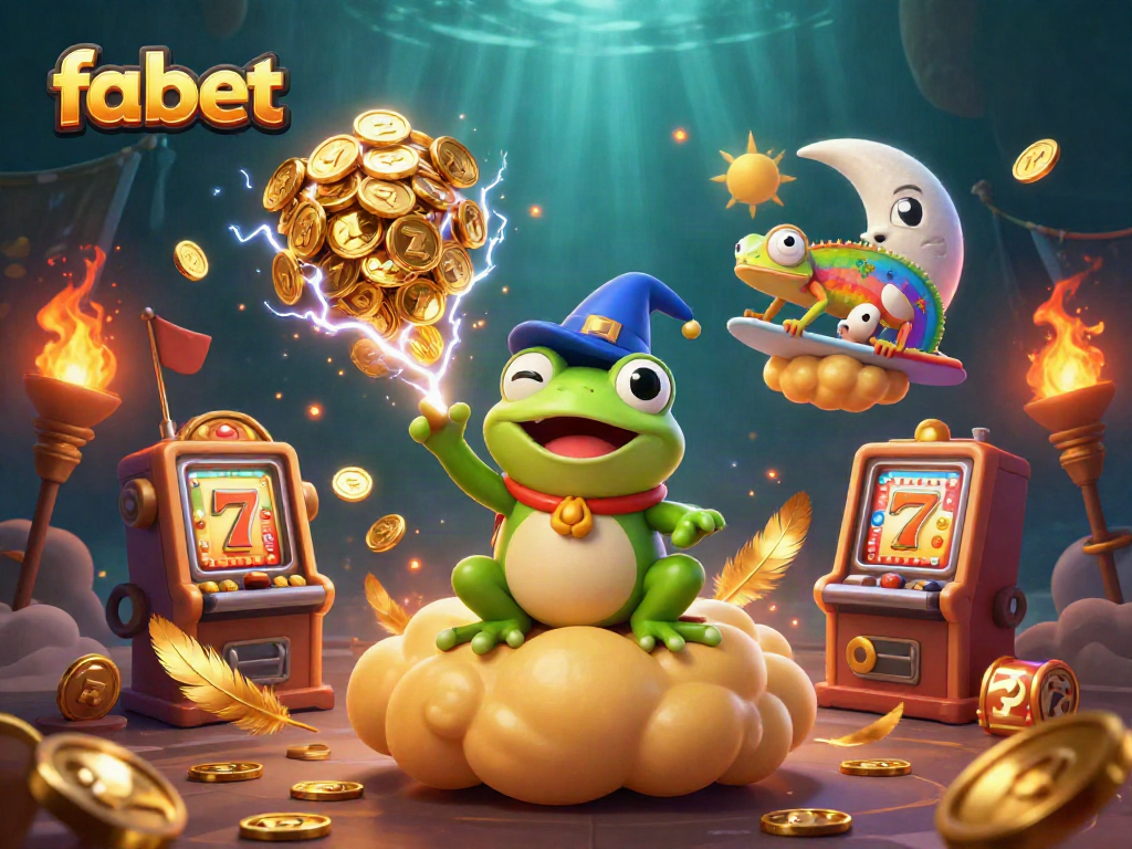Unleash your luck with FABET's exciting slots, facing characters of the stormy wizard and chameleon.