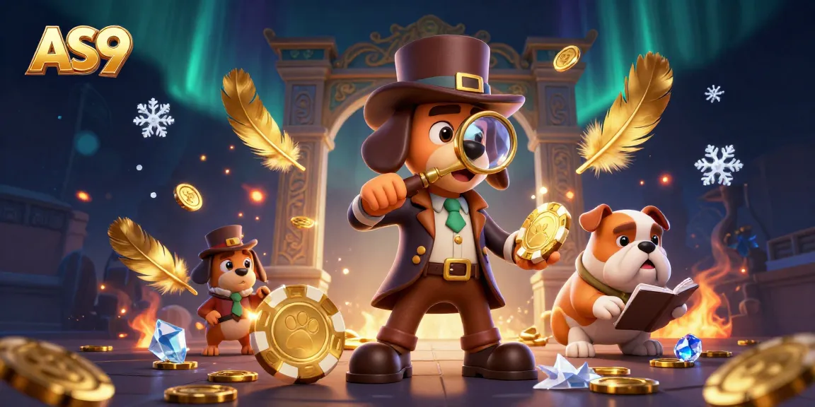 Join the investigation with AS9, where a detective discovers poker clues among golden treasures.