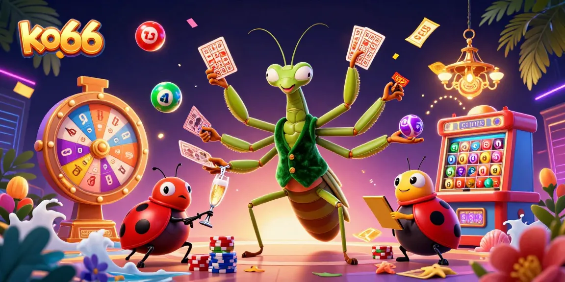 Engage in thrilling gaming action with ko66 in a vibrant casino scene featuring animated characters.