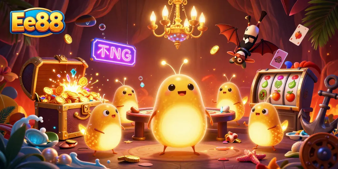 Experience thrilling gameplay at Ee88 with a vibrant cave casino environment lit by glowworms.